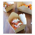 Food Containers & Lids | World Centric TO-NT-1 4.2 in. x 5.2 in. x 2.5 in. 26 oz. Sugarcane No Tree Folded Takeout Containers - Natural (450/Carton) image number 2