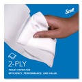 Toilet Tissues | Scott 07805 Essential 3.55 in. x 1000 ft. 2-Ply Septic Safe JRT Jumbo Roll Bathroom Tissue - White (12 Rolls/Carton) image number 5