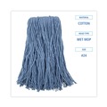 Mop Heads | Boardwalk BWK2024B #24 Cotton/Synthetic Fiber Cut-End Standard Mop Head - Blue (12/Carton) image number 7