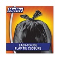 Drawstring & Kitchen Bags | Hefty E27744 30 in. x 33 in. 30-Gallon 0.85 mil Easy Flaps Trash Bags - Black (40/Box, 6 Boxes/Carton) image number 5