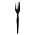 Disposable Forks | Boardwalk BWKFORKHWPSBIW Heavyweight Wrapped Polystyrene Fork Cutlery - Black (1000/Carton) image number 1