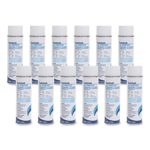All Purpose Cleaners & Degreasers | Boardwalk 1041290 19 oz. Aerosol All Purpose Foaming Cleanser with Ammonia (12/Carton) image number 0