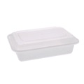 Food Containers & Lids | Pactiv Corp. NC888 Newspring VERSAtainer 8.8 x 6 x 2.5 Base/Lid Combo Microwavable Containers - White/Clear (150/Carton) image number 0