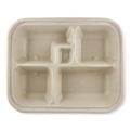 Food Containers & Lids | World Centric TR-SC-BB-LFS 5-Compartment 12 in. x 9.5 in. x 2 in. Bento Box Paper Fiber Containers - Natural (300/Carton) image number 1