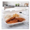 Food Containers & Lids | Dart 90HTPF3R 9 in. x 9.4 in. x 3 in. 3-Compartment Performer Perforated Foam Hinged Lid Container - White (200/Carton) image number 2