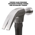 Hammers | Great Neck HG16C 16 oz. Claw Hammer with High-Visibility Orange Fiberglass Handle image number 2
