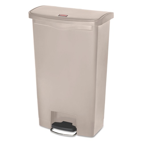 Indoor Waste Receptacles | Rubbermaid Commercial 1883460 Streamline 18-Gallon Resin Front Step Style Step-On Container - Beige image number 0