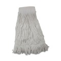 Mop Heads | Boardwalk BWK524R 24 oz. Pro Loop Web/Tailband Premium Saddleback Rayon Mop Head - White (12/Carton) image number 0