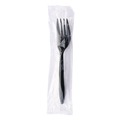 Disposable Forks | Boardwalk BWKFORKBLPPIW Mediumweight Wrapped Polypropylene Plastic Fork Cutlery - Black (1000/Carton) image number 1