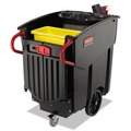 Carts & Trucks | Rubbermaid Commercial FG9W7300BLA Executive Series Mega Brute 120 Gallon Plastic Rectangular Mobile Container - Black image number 1