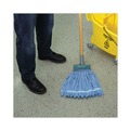 Mop Heads | Boardwalk BWKMWTMBCT Microfiber Looped-End Wet Mop Head - Medium, Blue (12/Carton) image number 7