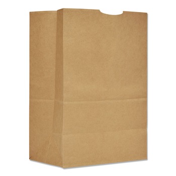 PRODUCTS | Ross & Wallace Paper Products 110415 12 in. x 7 in. x 17 in. 75 lbs. Capacity 1/6 BBL Grocery Paper Bags - Kraft (400/Bundle)