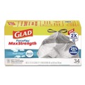 Drawstring & Kitchen Bags | Glad 70320 ForceFlex MaxStrength 24 in. x 28 in. 13 Gallon Tall Kitchen Drawstring Trash Bags - Fresh Clean Scent/White (204/Carton) image number 1
