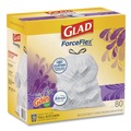 Drawstring & Kitchen Bags | Glad 78902 ForceFlex 24 in. x 27.38 in. 13 Gallon Kitchen Drawstring Trash Bags - Gain Lavender Scent/White (240/Carton) image number 1