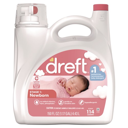 Laundry Detergents | Dreft 03241 150 oz Ultra Laundry Detergent - Baby Powder Scent (4/Carton) image number 0