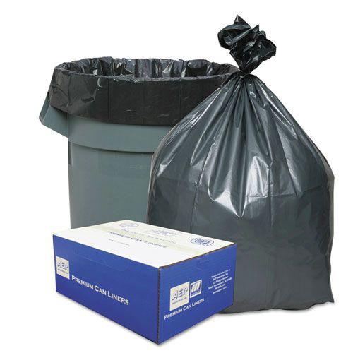 Low-Density Trash Bags | Platinum Plus 1507271 39 in. x 56 in. 60-Gallon 1.55 mil. Can Liners - Gray (50/Carton) image number 0