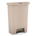Indoor Waste Receptacles | Rubbermaid Commercial 1883552 Streamline 24-Gallon Resin Front Step Style Step-On Container - Beige image number 1