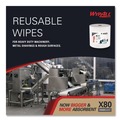 Perforated Roll & Hand Towels | WypAll 41025 12.4 in. x 12.2 in. Power Clean Jumbo Roll X80 Heavy Duty Cloths - White (475/Roll) image number 7