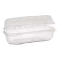 Food Containers & Lids | Pactiv Corp. YCI810490000 ClearView SmartLock 27 oz. 9.25 in. x 4.5 in. x 3 in. Plastic Hinged Lid Container Hoagie Container - Clear image number 0