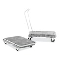 Carts & Trucks | Rubbermaid Commercial FG440100BLA 20.5 in. x 32.5 in. x 35 in. 500 lbs. Capacity Triple Trolley Platform Truck with Angled-Loop Handle - Black image number 1
