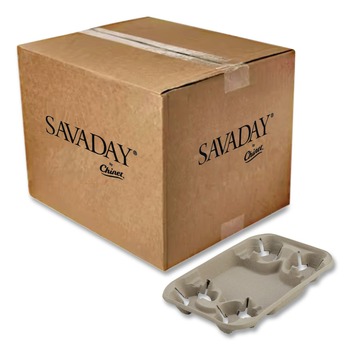 CUP TRAYS | Chinet 20969 StrongHolder 8 oz. - 22 oz. Molded Fiber Cup/Food Tray - Beige (250/Carton)