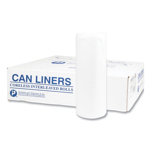 High-Density Trash Bags | Inteplast Group VALH3340N16 33 in. x 39 in. 33 Gallon 14 microns High-Density Commercial Can Liners Value Pack - Clear (250/Carton) image number 0