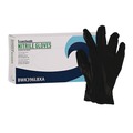 Food Service Disposable & Single Use Gloves | Boardwalk 396LBXA 4.4 mil Disposable General-Purpose Powder-Free Nitrile Gloves - Large, Black (100/Box) image number 0