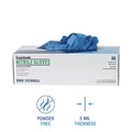 Food Service Disposable & Single Use Gloves | Boardwalk 395MBXA 5 mil. Disposable Powder-Free Nitrile Gloves - Medium, Blue (100/Box) image number 4
