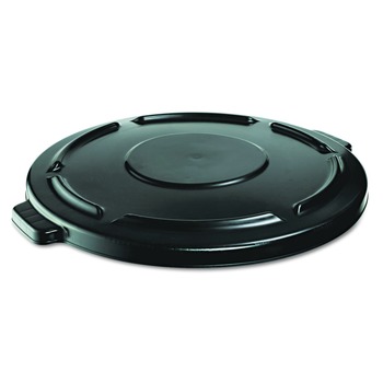 Rubbermaid Commercial FG264560BLA 24.5 in. x 1.5 in. BRUTE Self-Draining Flat Top Lids - Black