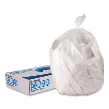 Boardwalk H5645TCKR01 23 Gallon 0.9 mil 28 in. x 45 in. Perforated Roll Linear Low Density Can Liners - Clear (25 Bags/Roll, 8 Rolls/Carton)