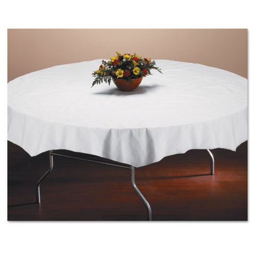 Table Covers & Skirts | Hoffmaster 210101 82 in. Diameter Tissue/Poly Tablecovers - White (25/Carton) image number 0