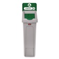 Indoor Waste Receptacles | Rubbermaid Commercial 2185051 Slim Jim Recycling Station Kit 1-Stream Compost 23 gal Plastic Green/Gray image number 0