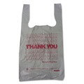 T-Sacks & Thank You Bags | Barnes Paper Company 6415THYOU 4 in. x 15 in. 2 mil Plastic Thank-You T-Sack - White (2000/Carton) image number 1