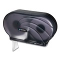 Toilet Tissue Dispensers | San Jamar R4090TBK 9 in. Roll 19 in. x 5.25 in. x 12 in. JBT Twin Toilet Oceans Tissue Dispenser - Transparent Black Pearl image number 1