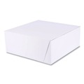 Bakery Boxes & Containers | SCT 1573 10 in. x 10 in. x 4 in. Standard Paper One-Piece Non-Window Bakery Boxes - White (100/Bundle) image number 0