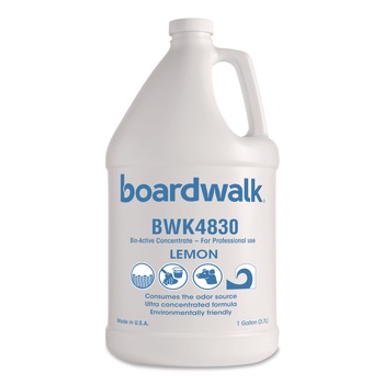 Boardwalk 105G-P-000I004M-22-21430 1-Gallon Jug Odor Eliminator Enzyme Plus Concentrate - Lemon Scent (4/Carton)