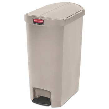 INDOOR WASTE RECEPTACLES | Rubbermaid Commercial 1883459 Streamline 13-Gallon Resin End Step Style Step-On Container - Beige