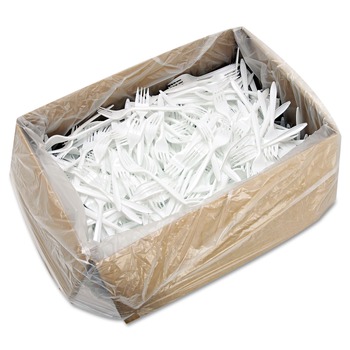 Dart F6BW Style Setter Mediumweight Plastic Forks - White (1000/Carton)
