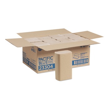 Georgia Pacific Professional 23304 9.2 in. x 9.4 in. 1-Ply Pacific Blue Basic M-Fold Paper Towels - Brown (16 Packs/Carton)