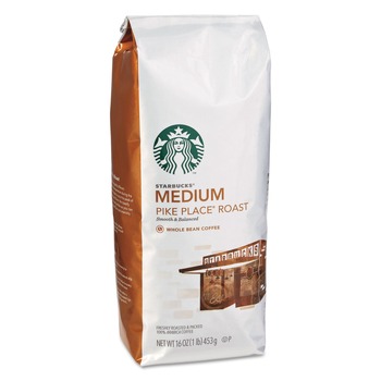 Starbucks 12411946 1 lb Bag Whole Bean Coffee - Pike Place Roast