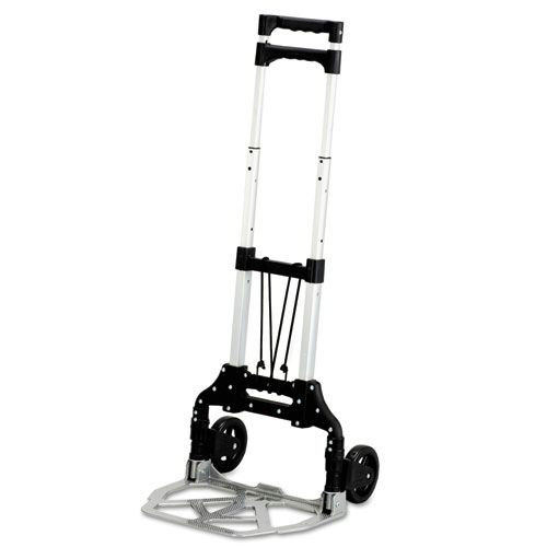 Hand & Platform Trucks | Safco 4049NC 15.25 in. x 16 in. x 39 in. 110 lb Capacity Stow and Go Aluminum Cart image number 0