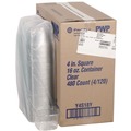 Food Storage Containers & Lids | Pactiv Corp. 4S18Y 16 oz 4 x 4 x 3 PET Plastic Square Container - Clear (480/Carton) image number 0