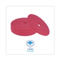 Floor Pads-Cleaning, Buffing & Polishing | Boardwalk BWK4021RED 21 in. Diameter Buffing Floor Pads - Red (5/Carton) image number 3