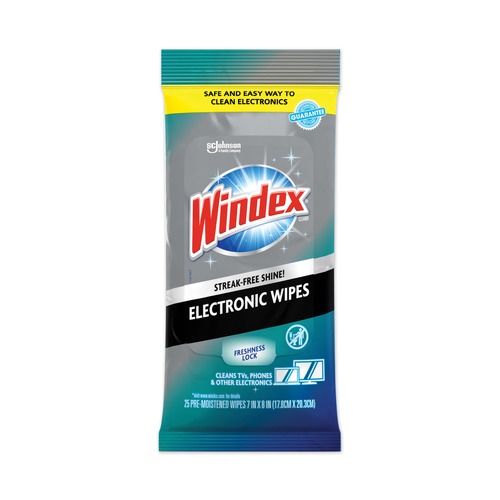 Cleaning Cloths & Wipes | Windex 319248EA 25 Wipes 1-Ply 7 in. x 10 in. Electronics Cleaner - Neutral Scent, White image number 0