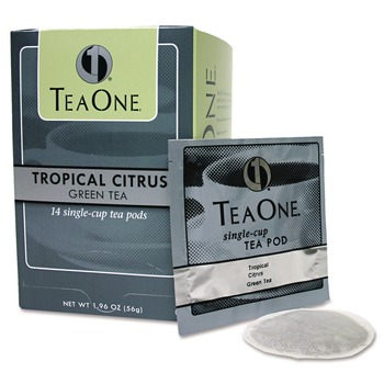 Tea One 39820706141 Tea Pods - Tropical Citrus Green (14/Box)