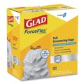 Drawstring & Kitchen Bags | Glad 70427 ForceFlex 13 Gallon 0.72 mil 23.75 in. x 24.88 in. Tall Kitchen Drawstring Trash Bags - Gray (100/Carton) image number 1