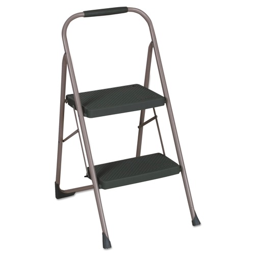 Step Stools & Ladders | Cosco 11308PBL1E 20.5 in. Working Height 22 in. Spread 200 lbs. Capacity 2-Step Big Step Folding Stool - Black/Gray image number 0