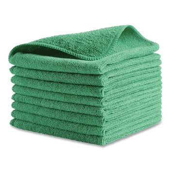 Rubbermaid Commercial 1820582 16 in. x 16 in. Microfiber Cleaning Cloths - Green (24/Pack)