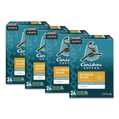 Coffee - Caffeinated | Caribou Coffee 5000330136 Coffee K-Cups - Daybreak Morning Blend (96/Carton) image number 0