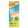 Resealable Bags | Glad 60771 6.5 in. x 5.5 in. Fold-Top Sandwich Bags - Clear (2160/Carton) image number 1